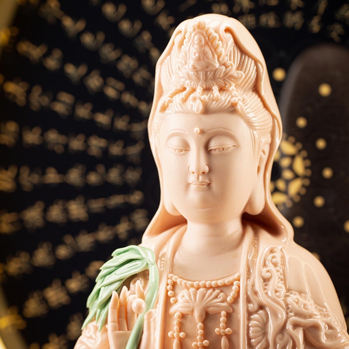 Portaincenso in Ceramica Artigianale,Bodhisattva Guanyin (Buddhista) Arte e Cultura Cinese Bruciaincenso a riflusso Decorativo Supporto per incenso a Cono Elemento d'arredo e Idea Regalo(A)