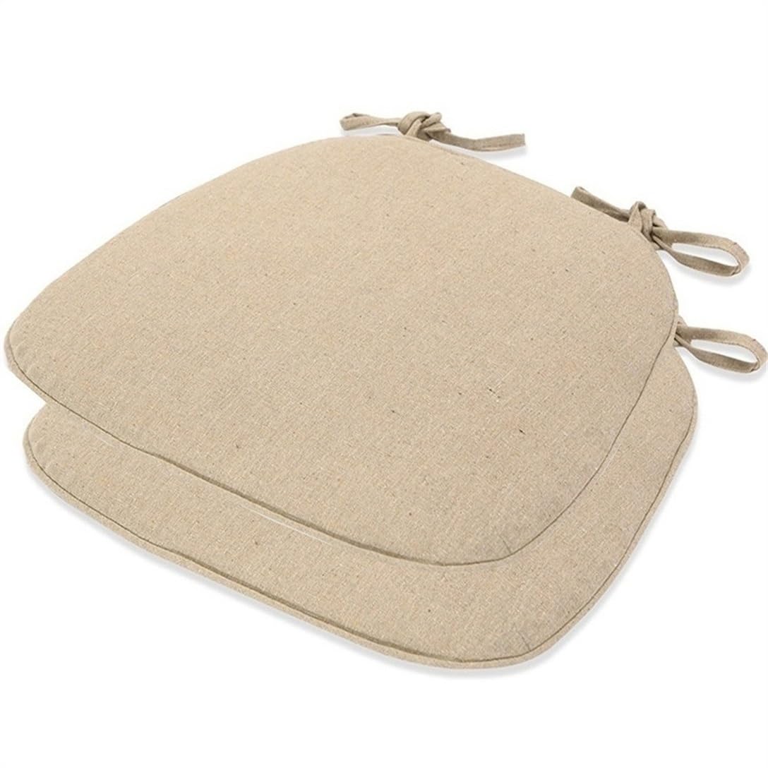 Coussin de chaise haute densité beige, finitions soignées lot de 2
