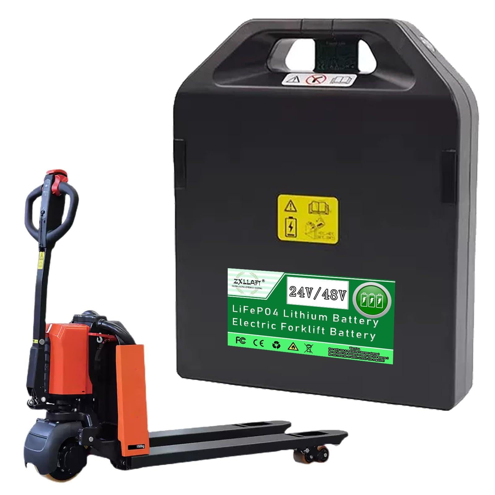 Batteria transpallet Elettrico 24V 48V Batteria al Litio per transpallet Elettrico PTE15Q Batterie sostitutive per transpallet PTE20Q con BMS e Maniglia