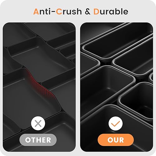 Miniatura 6 de A-LuGei - Juego de bandeja organizadora de cajones de escritorio de plástico lila, organizador de maquillaje y contenedor de almacenamiento para