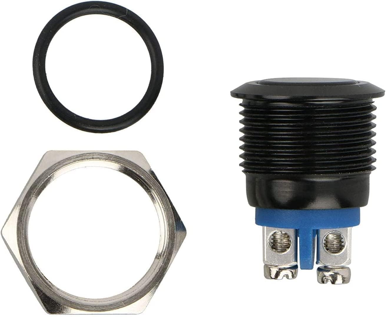 Linkstyle 5szt Metalowy Chwilowy Przełącznik Przyciskowy, 12V Okrągły Klawisz Start Wł/Wył do Otworu Montażowego 16mm 5/8” do Samochód