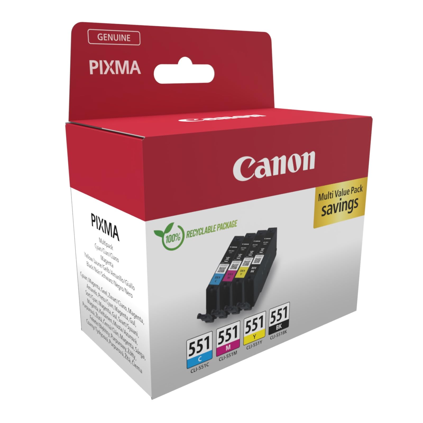 Canon CLI-551 Multipack Cartouches d'encre d'origine