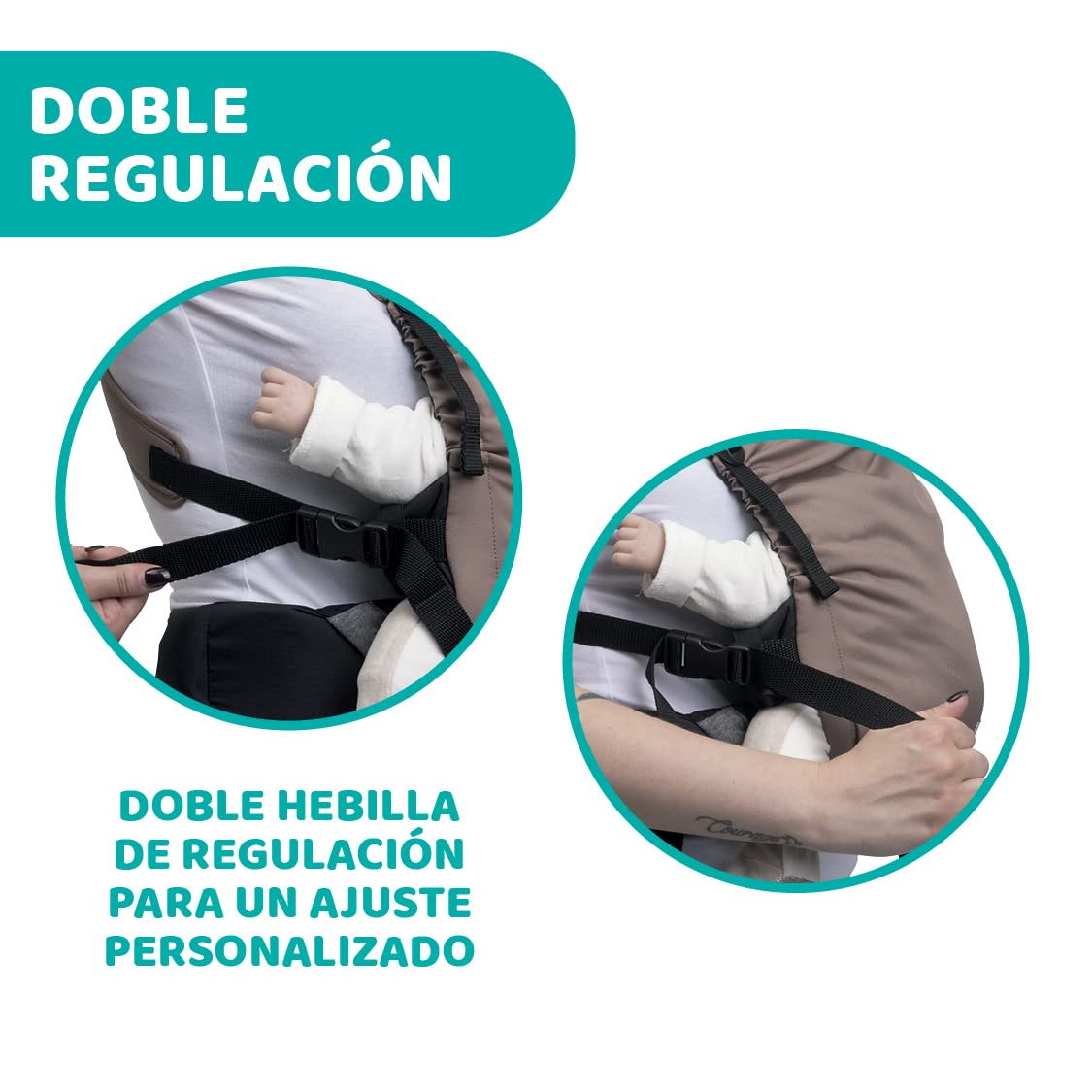 Chicco Skin Fit, Mochila Porta Bebé Ergonómica, Mochila Porteo Infantes de 0 Meses a 9 kg, Ajustable, Marsupio Infantes, Seguro para la Cadera del Bebé, Tirantes Cruzados y Acolchados, Capota, Beige