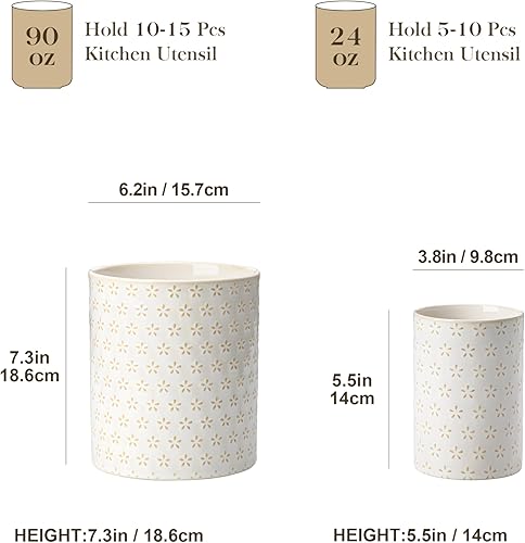 Miniatura 2 de MALACASA LYDIA - Juego de utensilios de cocina de 7.3 pulgadas + 5.5 pulgadas para encimera, organizadores de utensilios de cocina grandes y