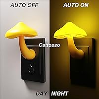 Vista 2 de Luz nocturna LED con sensor de enchufe, luz nocturna de hongo, luz amarilla, mini luces nocturnas mágicas en forma de hongo para adultos y niños