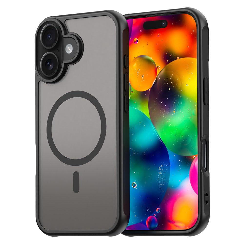 Amazon Brand – Solimo Back Cover for Apple iPhone 17 | Hybrid Matte Translucent Back Cover Shockproof Hard PC + TPU | Strong Magnetic Adsorption | Compatible with MagSafe for Apple iPhone 17 (Black) Amazon Brand – Solimo Back Cover for Apple iPhone 17 | Hybrid Matte Translucent Back Cover Shockproof Hard PC + TPU | Strong Magnetic Adsorption | Compatible with MagSafe for Apple iPhone 17 (Black)