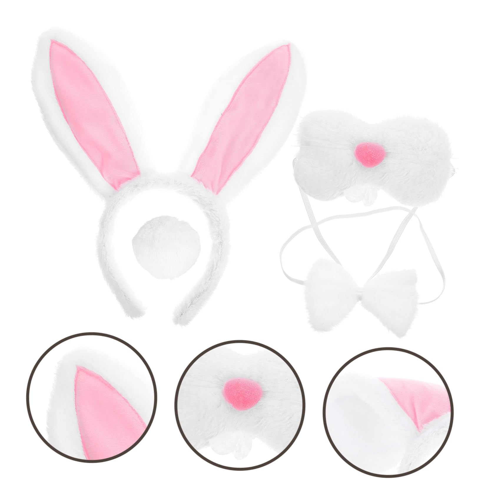 BESPORTBLE Ensemble Bandeau Oreilles de Lapin Accessoires de Cosplay Bande-Oreille de Lapin Bunny Ears déguisement pâques Bandeaux de fête pour Filles Cosplay de Lapin Fil de Fer