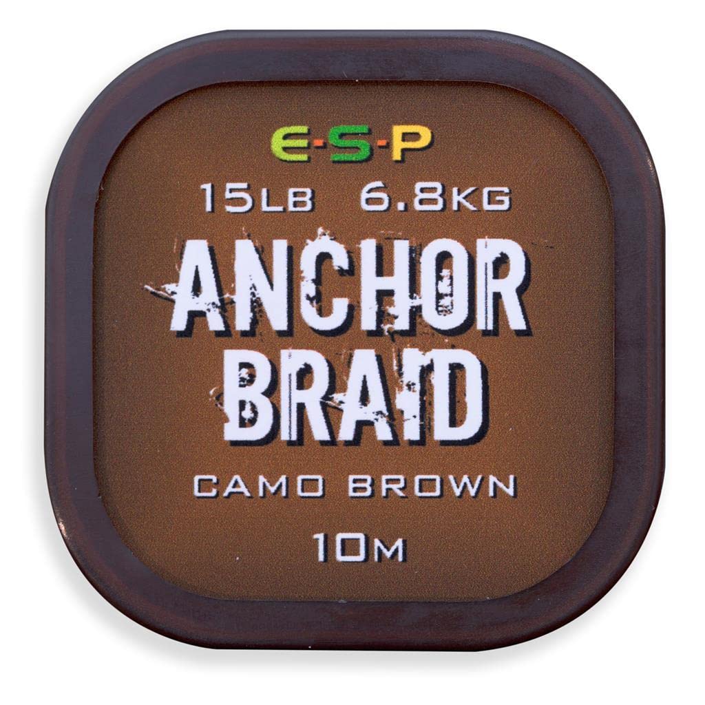 ESP ANCHOR BRAID GRAVEL BROWN HEAVYWEIGHT 15LB 10 METRES SPOOL.