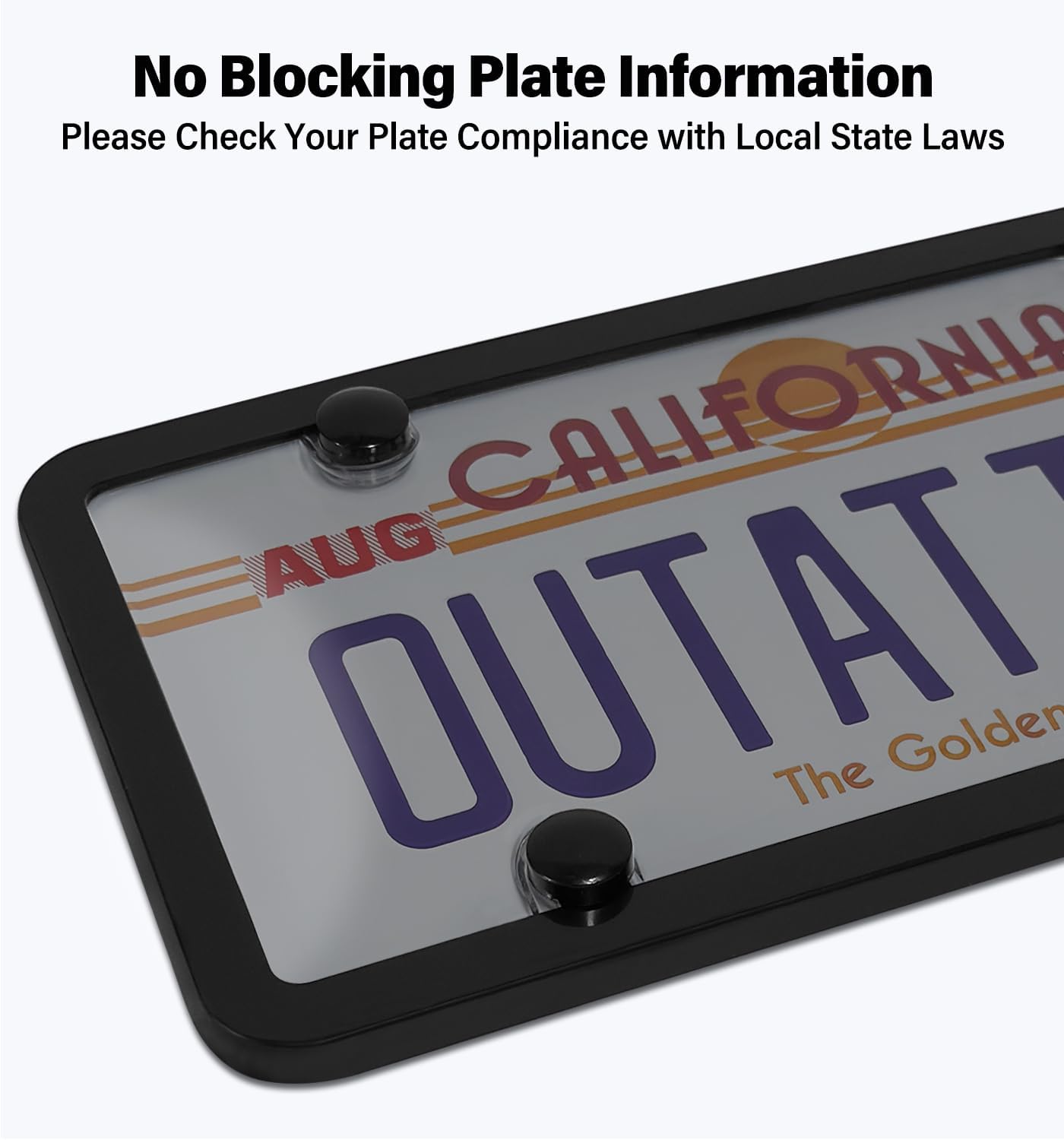Clear License Plate Protector, 2 Pack License Plate Covers & Frames Unbreakable Plastic Car Shields Holder Fits Standard US Plate with Screws Caps (Gray)
