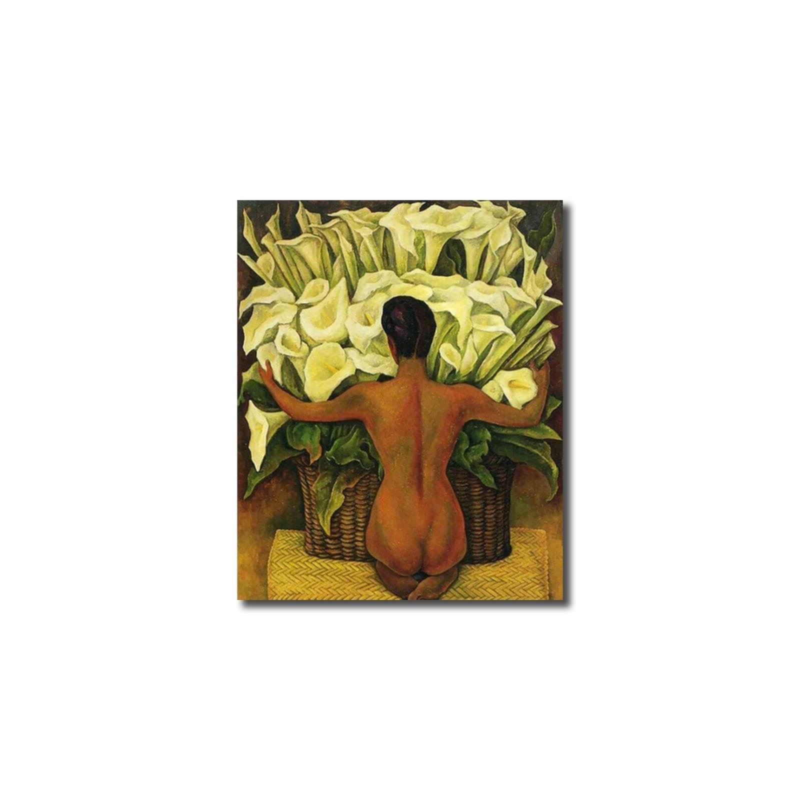 GJRYHXT Cuadro de Diego Rivera: Mujer con alcatraces. Reproducción de obras de arte famosas en lienzo. Cuadro decorativo para salón 60x70cm Solo lienzo
