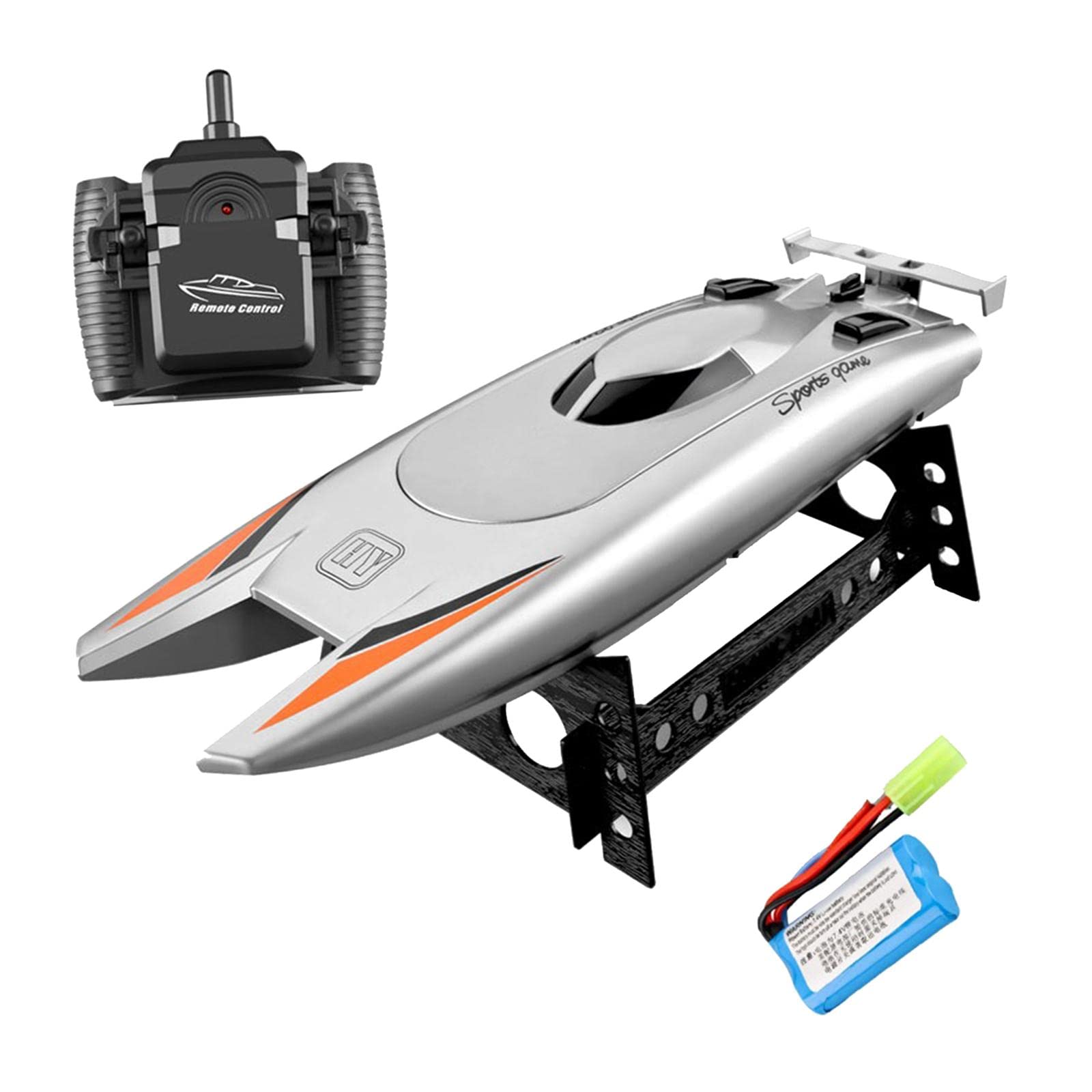 RC Boat Model High Speed Racing Boat Watercraft 30km/h Silver 1 Battery|Boats & Watercraft|Toys & Hobbies-image-36