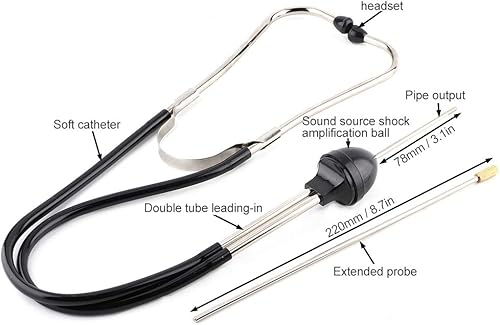 Miniatura 3 de Auto Mechanics Cilindro Estetoscopio Mecánico Sonido Ruido Escucha Herramienta de Audición Motor de Coche Herramienta de Diagnóstico Mecánico