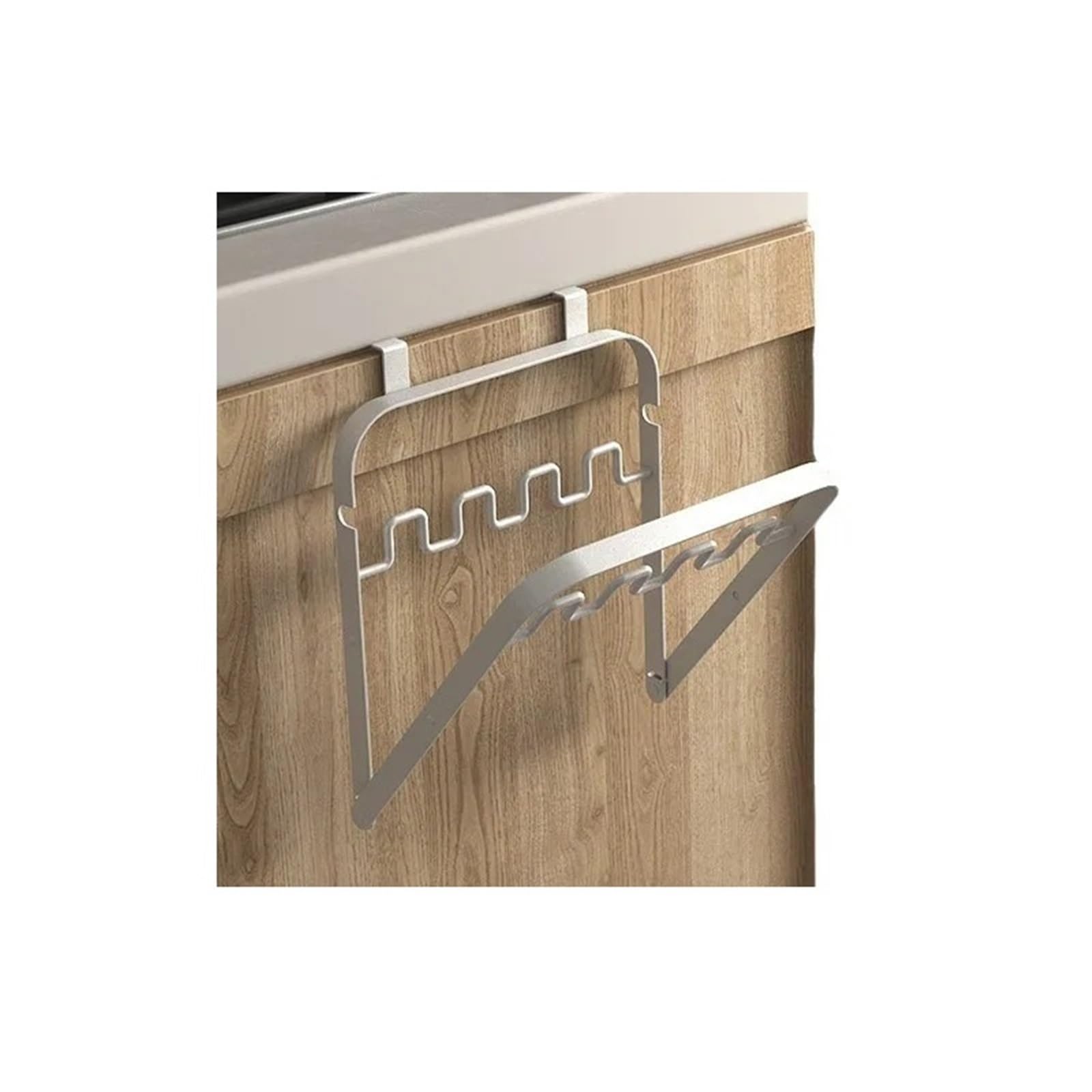 Irfhdcx White Foldable Cabinet Door Hanging Garbage Bag Rack Hook For Kitchen