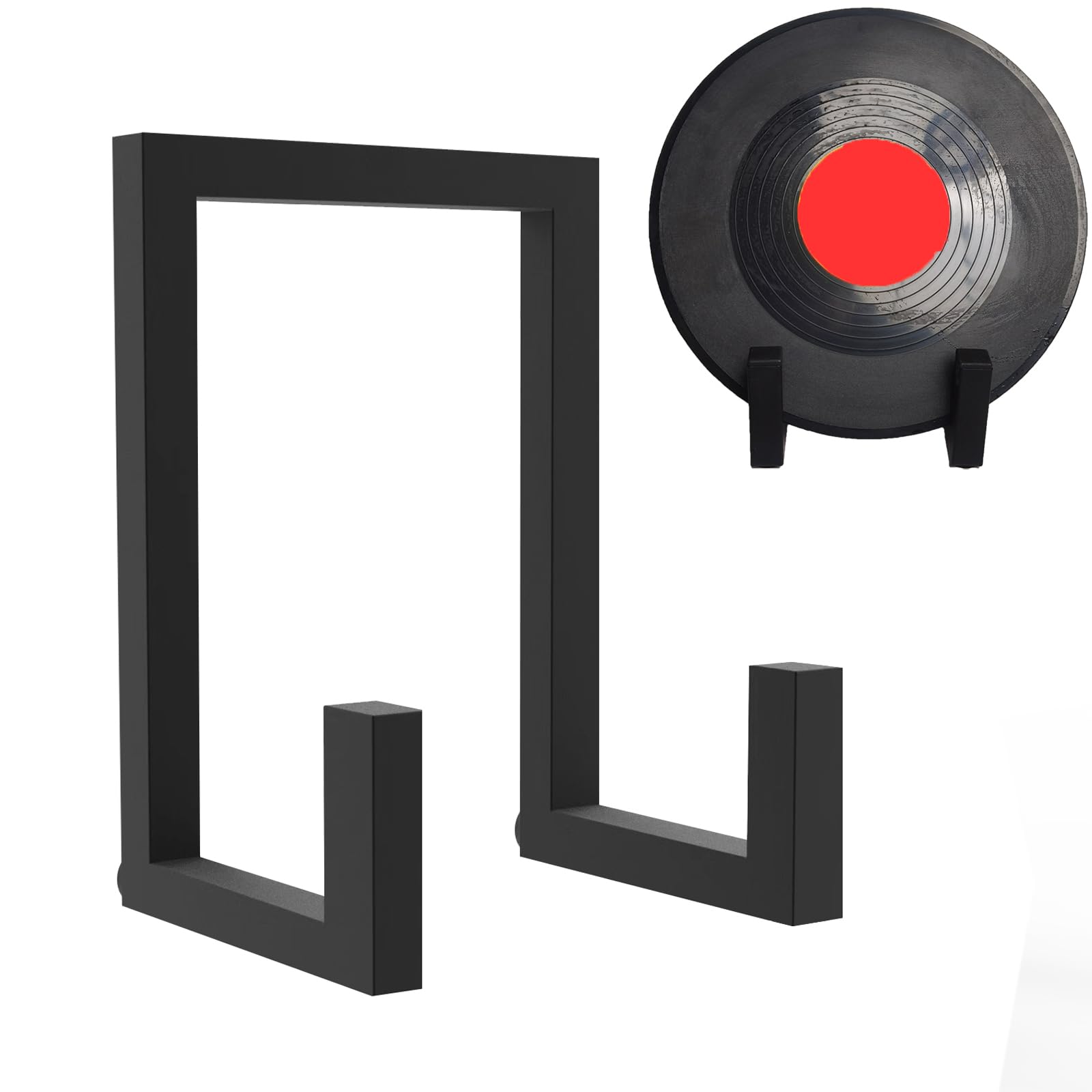masteymoh Vinyl Record Holder, Vinyl Record Storage Stand Display, Metal Album Frames for Vinyl Records Black Lp, Picture, Plate, Photo Easel (1 in Black)