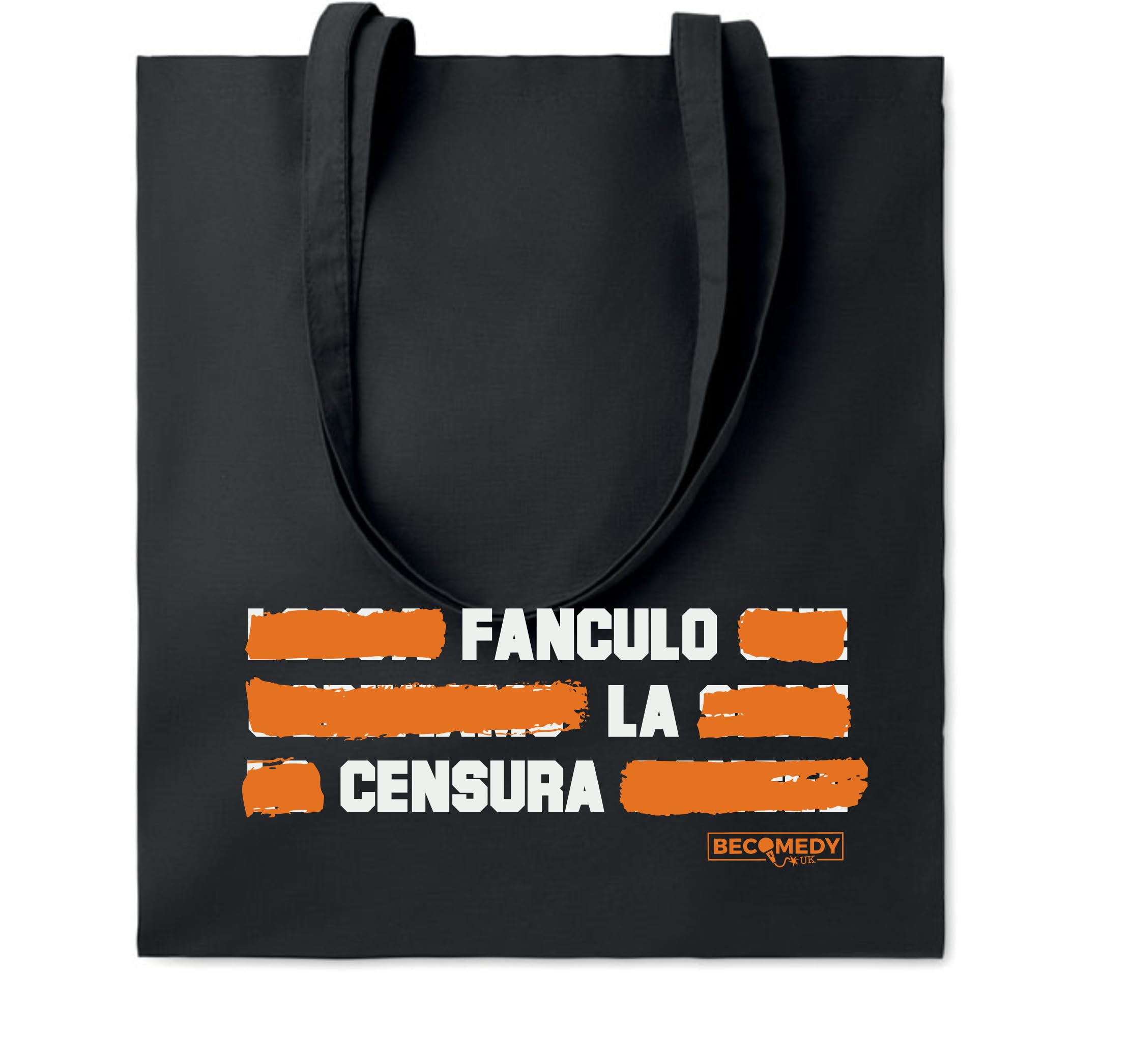 Becomedy Unisex Farbige Schriftzüge Shopper Fan***O Die Zensur, Taglia Unica, Zeitgenössisch