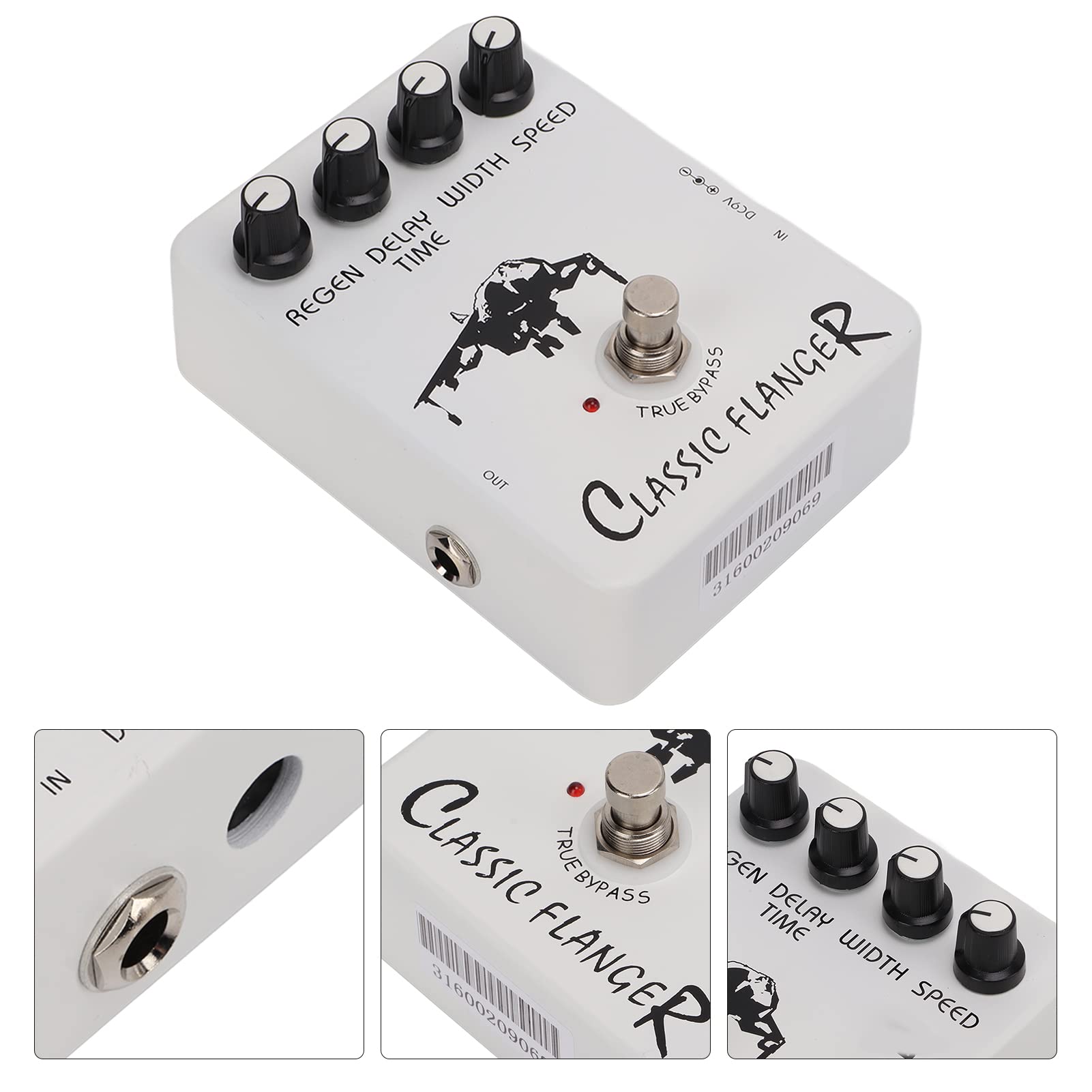 Generic Metaliczny pedał Efektów Gitarowych Flanger do Szybkiego, Drżącego Vibrato Electric True Bypass JF-07, Doskonałe Brzmienie, do Akcesoriów Gitarowych