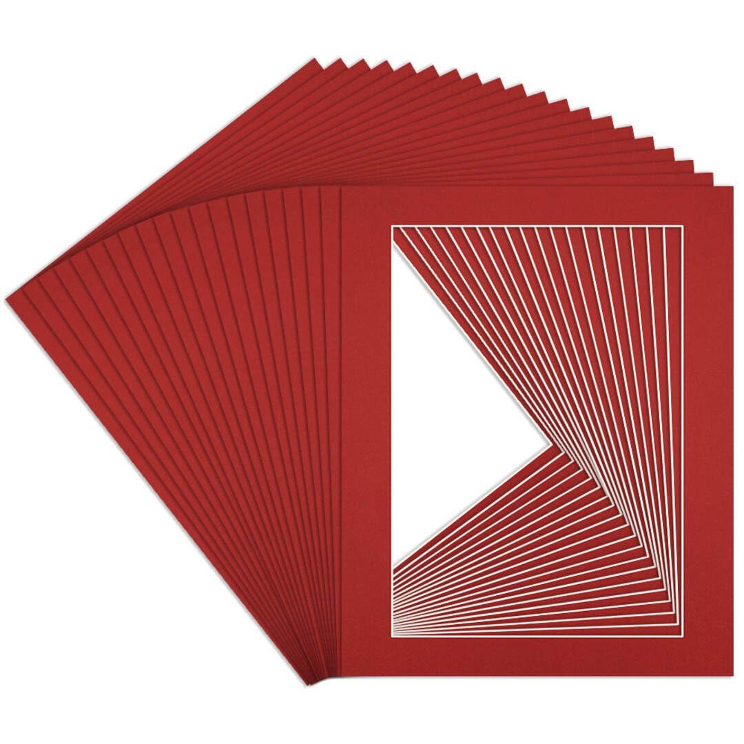 Procut Global 20x16" Crimson Picture Mounts to Fit A3 Aperture - Precision Cut Cardboard Photo Mount - Ideal for Frames, Prints, Artwork & Certificates - Sizes & Colours Available - 20 Pack
