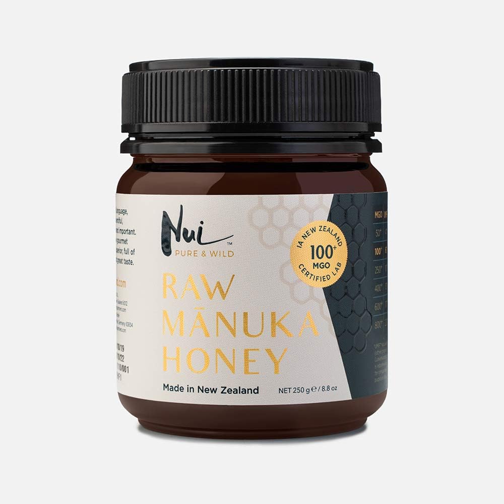 NUI miel de manuka MGO 100+ (UMF 6 +) de Nueva Zelanda | Para una inmunidad fuerte| 250 g