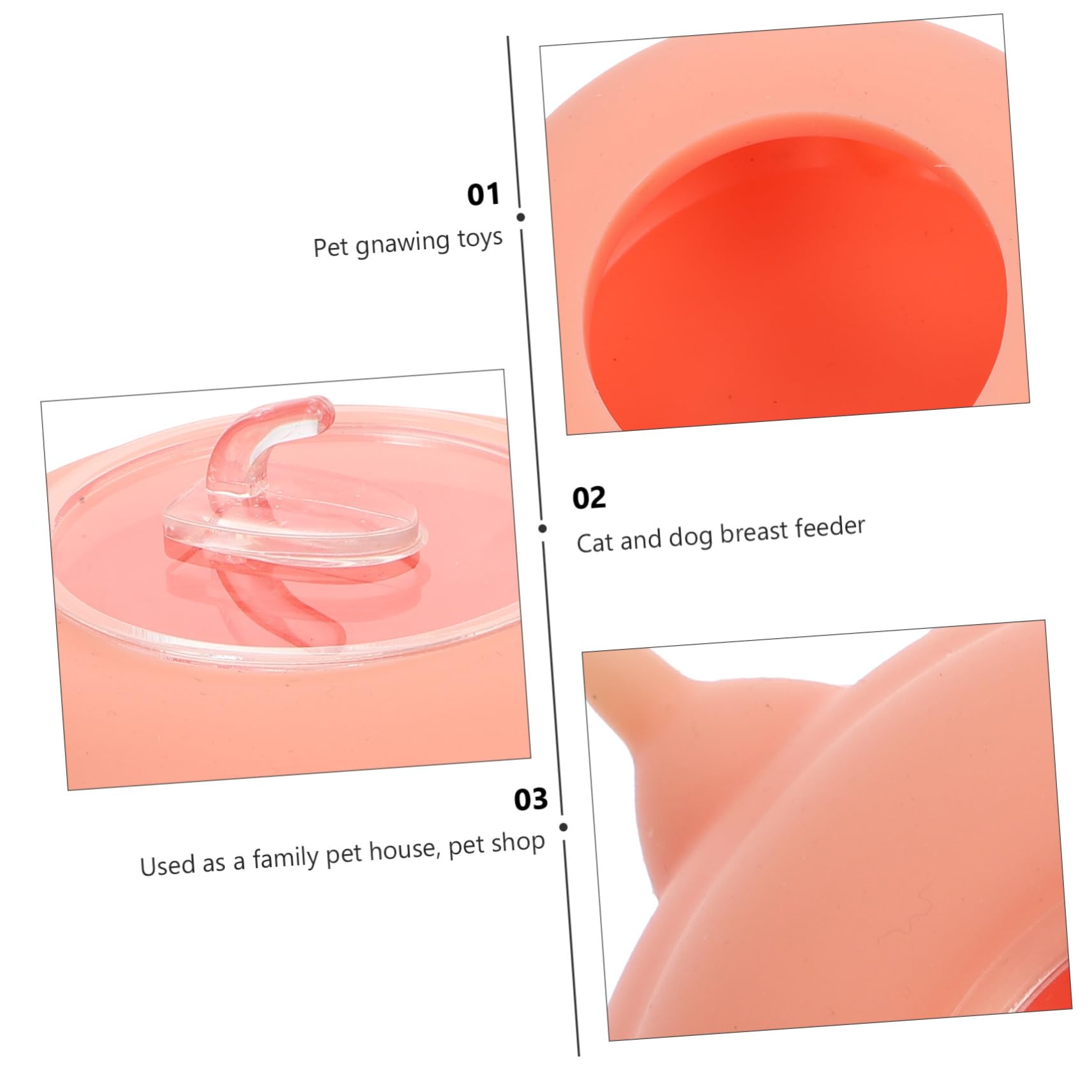 Biberon per Allattamento per Cuccioli e Gattini, in Silicone Rosa, Leggero e Riutilizzabile, Facile da Pulire, per Piccoli Animali | Mangiatoia per Cuccioli, Facile da Riporre, Accessorio per Animali Domestici, per Gattino
