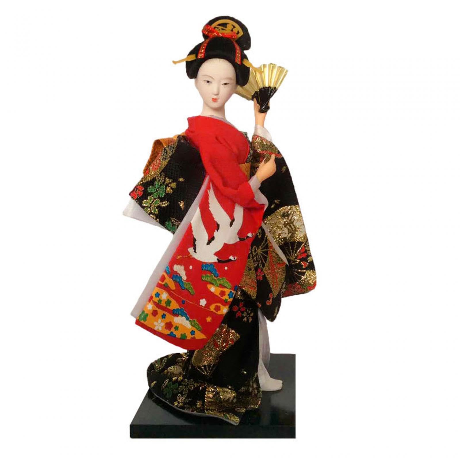 Poupée japonaise geisha en tissu brodé pour une décoration asiatique authentique