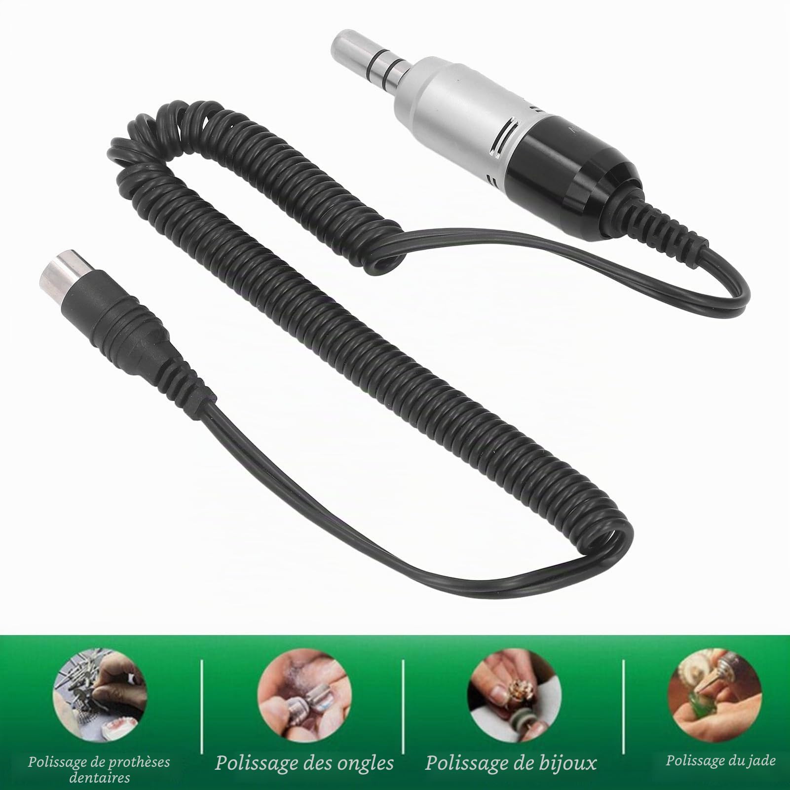 Poignée de Meulage de Moteur, Micro Moteur Poignée Brossée 35000 TR/Min Type E Pièce à Main Moteur électrique pour Bijoux Artisanat Polissage Meulage
