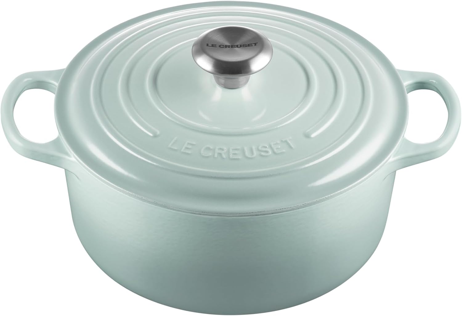Le Creuset Enameled Cast Iron Signature Round Dutch Oven, 4.5 Quart, Sea Salt