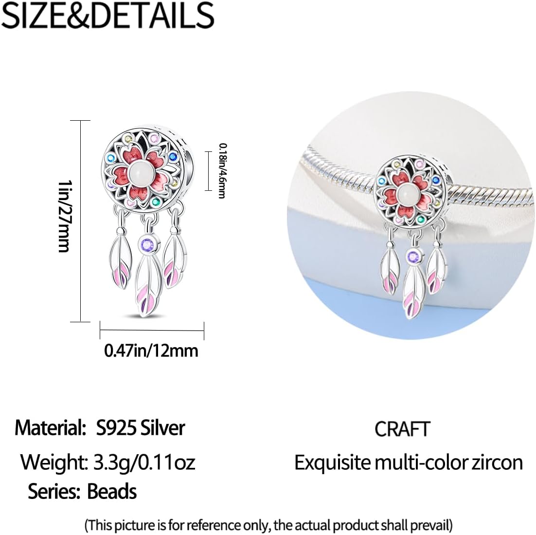 MICOO 925 Sterling Silver Charms for Bracelets and Necklaces Butterfly Charms Beads Insects Flowers Charm Fits Pandora European Bracelets Gifts for Women Family Friends - Image 4