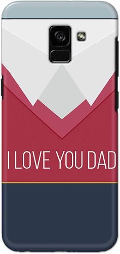 I Love You Dad Happy Fathers Day with White Shirt Printed Designer Case for Samsung Galaxy A5 (2018) Back Cover