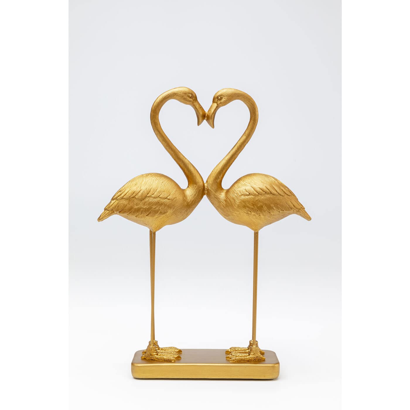 Kare Decorative Figurine Flamingo Love, Gold-Coloured, Height 39 Cm