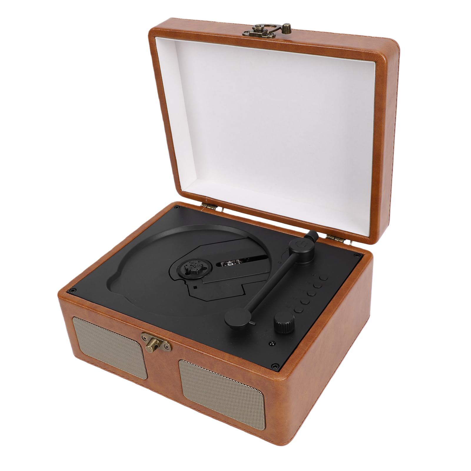 Jiawu Lettore CD Portatile retrò con Telecomando Bluetooth Design Unico per la Casa o il Viaggio Elegante Pelle PU
