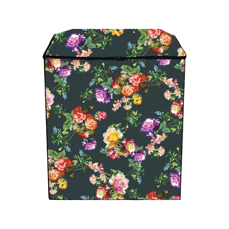 Image of PVC Printed Semi Automatic Washing Machine Cover Compatible For Samsung, Lg, Whirlpool 6Kg, 6.2Kg, 6.5Kg, 7Kg, 7.2Kg, 7.5Kg, 8kg, 8.5kg | Waterproof & Dustproof Cover, Dark Green.