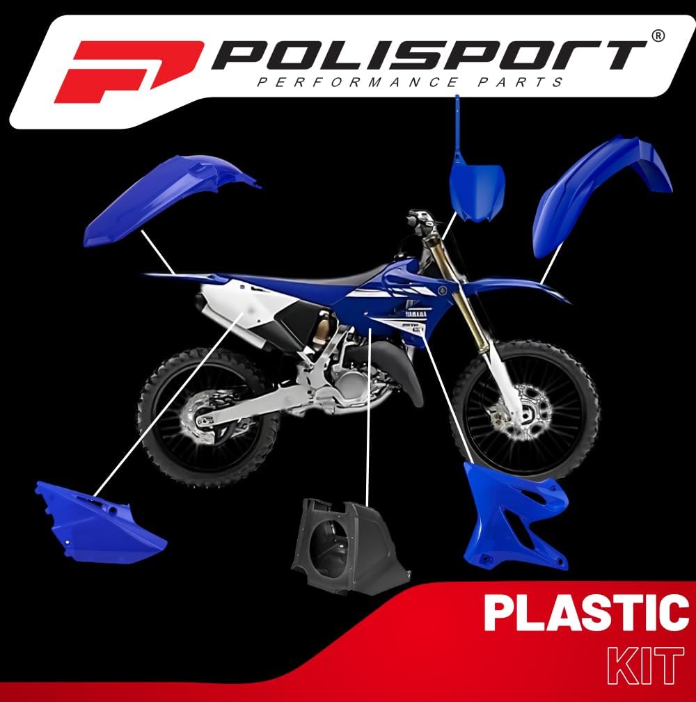 Polisport Motocross (MX) Restyling Kit for Yamaha YZ 125/250 (2002-2021) Dirt Bike – OEM Quality, Durable, Flexible & Perfect Fit – Blue/Black