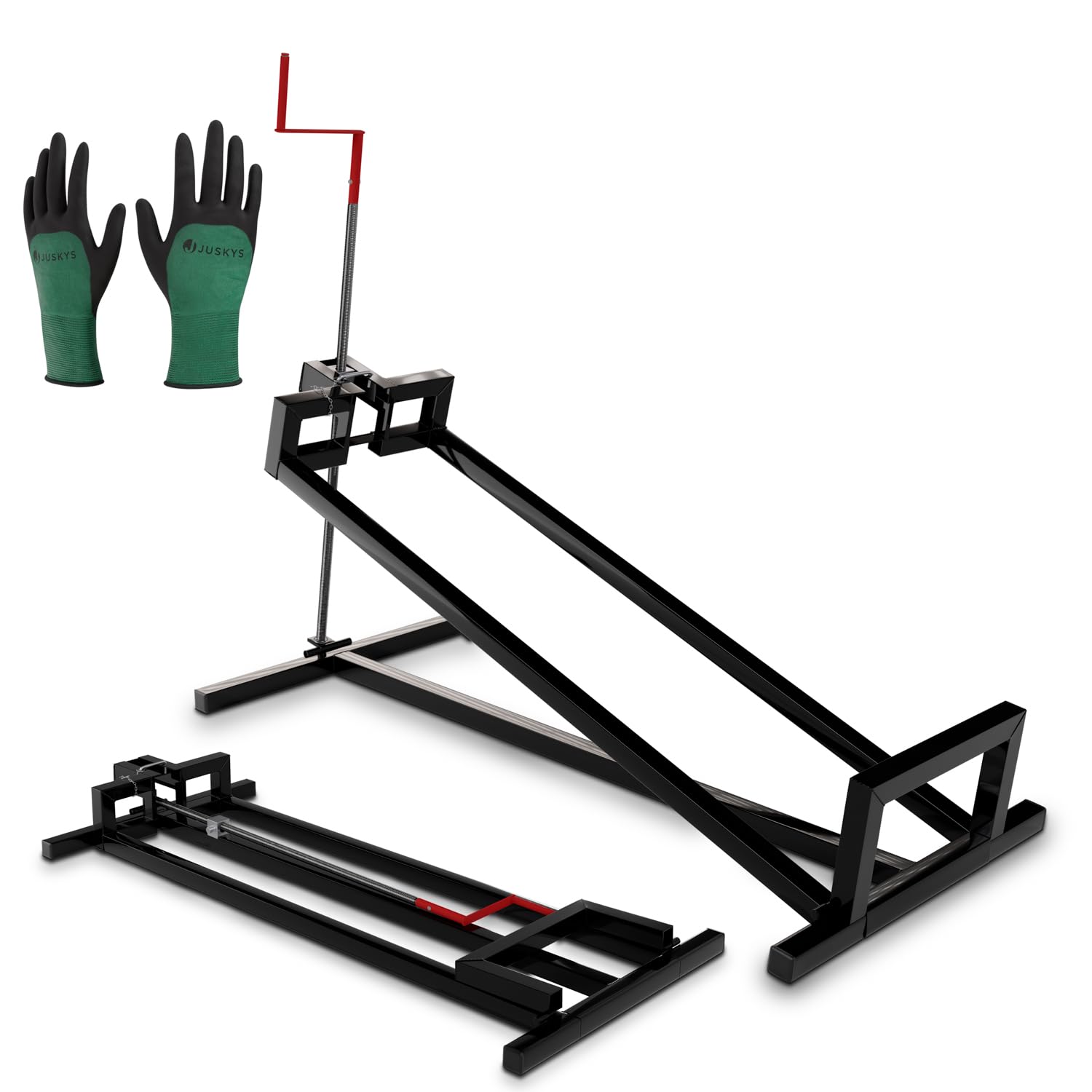 Juskys Rasentraktorheber bis 400 kg 45° Hebebühne für Rasenmäher Aufsitzmäher Schwarz