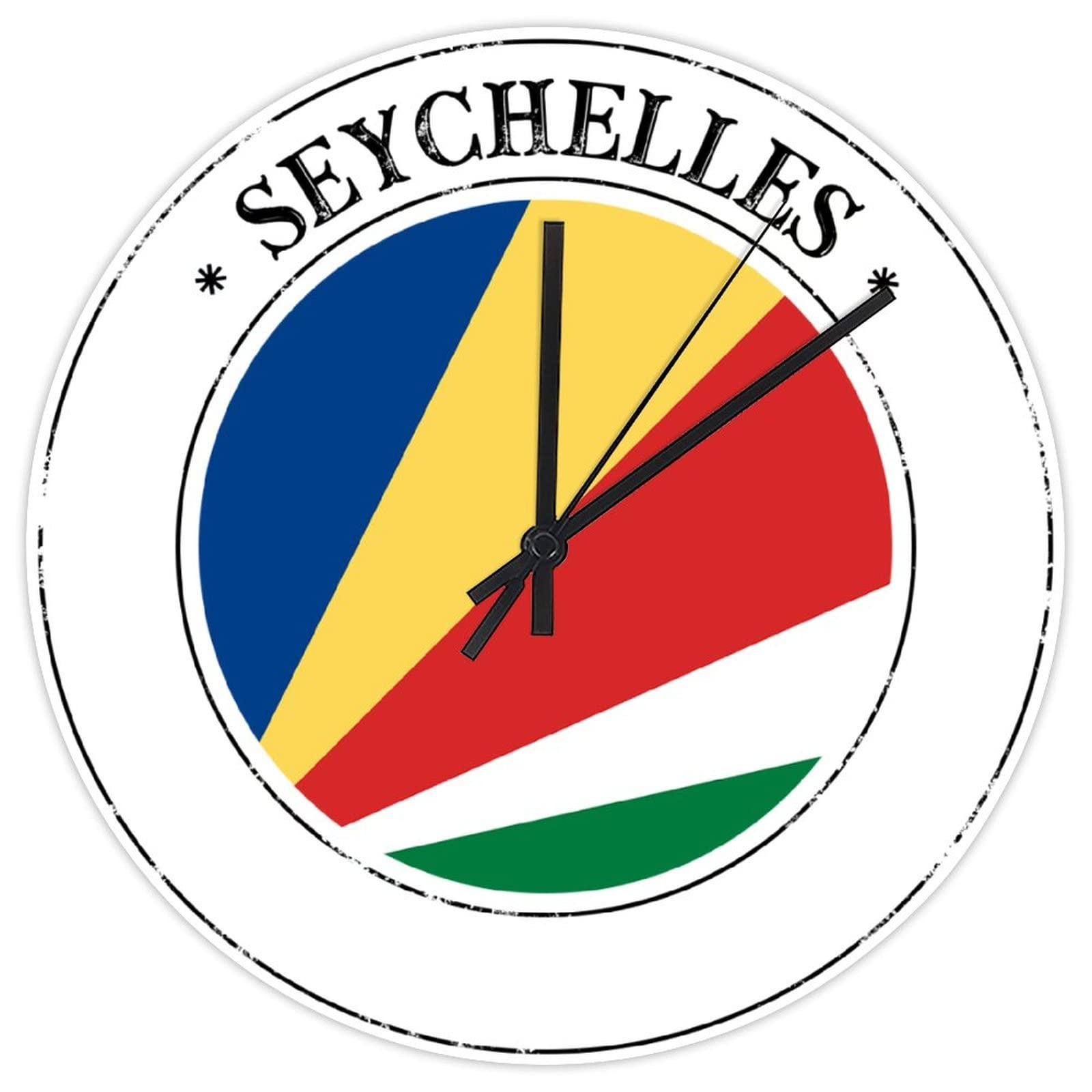 Horloge murale en bois grand format Seychelles déco rustique
