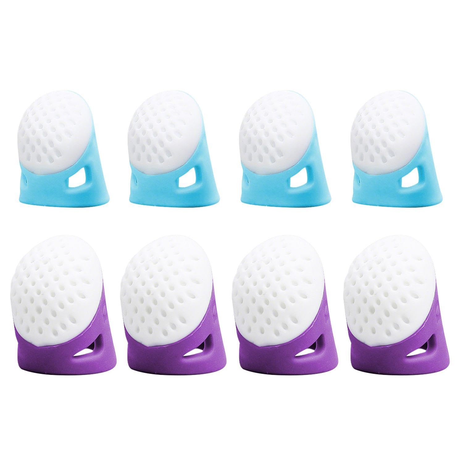 FFDHWU 8 Pieces Silicone Finger Cots, Finger Protectors, Sewing Accessories, Home Sewing Thimbles, Sewing Aids