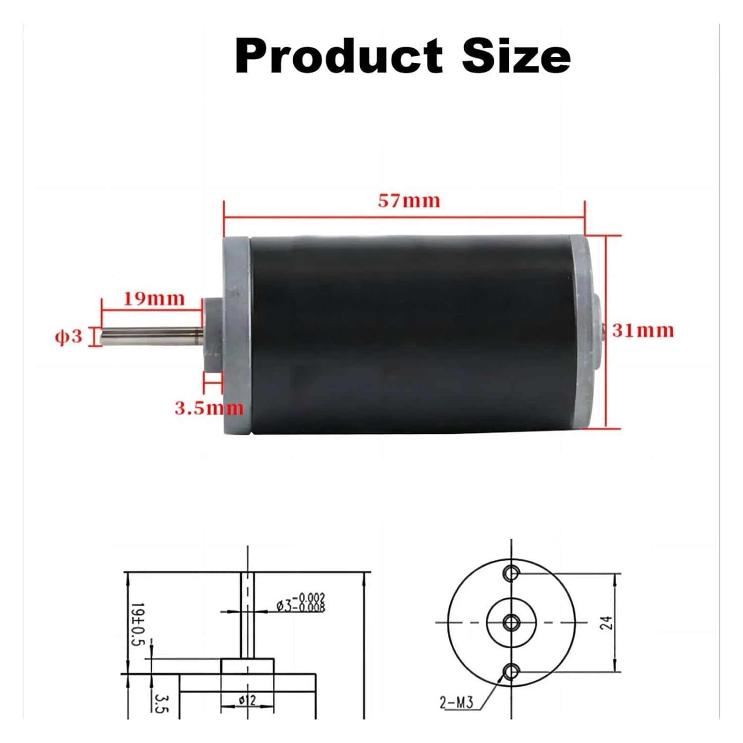 31ZY DC High Speed Motor 12V 24V 3500rpm-8000rpm PWM Controller Reversed Permanent Magnet Low Noise Metal Motor Electric Engine