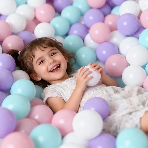 Miniatura 4 de GOGOSO Pelotas para pozo de bolas, 100 unidades, sin BPA, a prueba de aplastamiento, para bebés, niños y niñas, casa de juegos, piscina, cumpleaños,