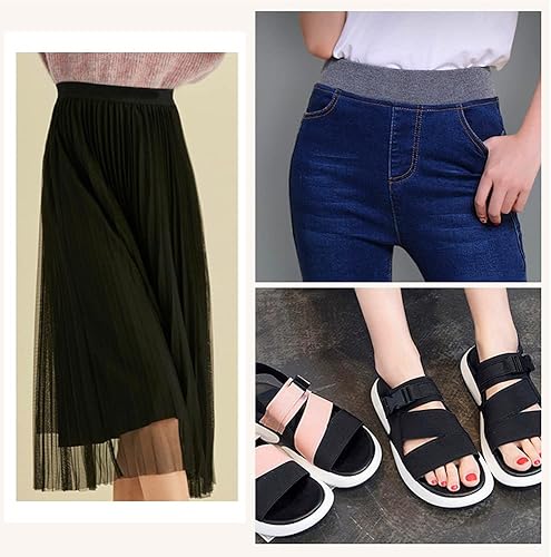 Miniatura 5 de 1 rollo de cordón elástico plano de 1.5 pulgadas de ancho por 3 yardas de banda elástica de sarga de doble cara (#10 naranja)