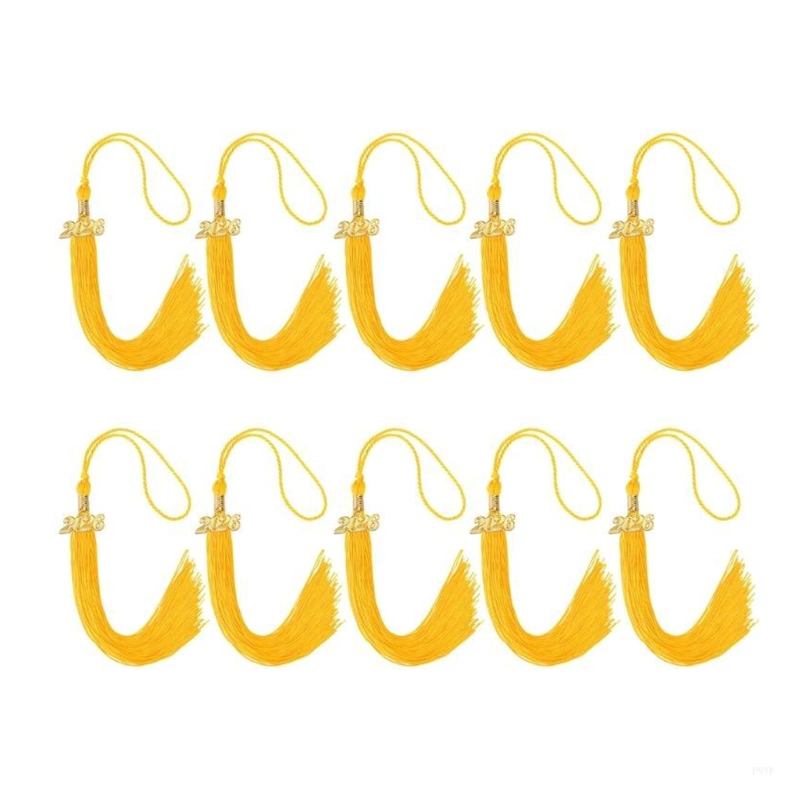 Tassel Graduation 10Pcs 2026 Graduation Tassels With Year Charm Class Of Hat Decoration For Bachelor Gown Caps for Graduate Ceremonies and Memorials(Gold)