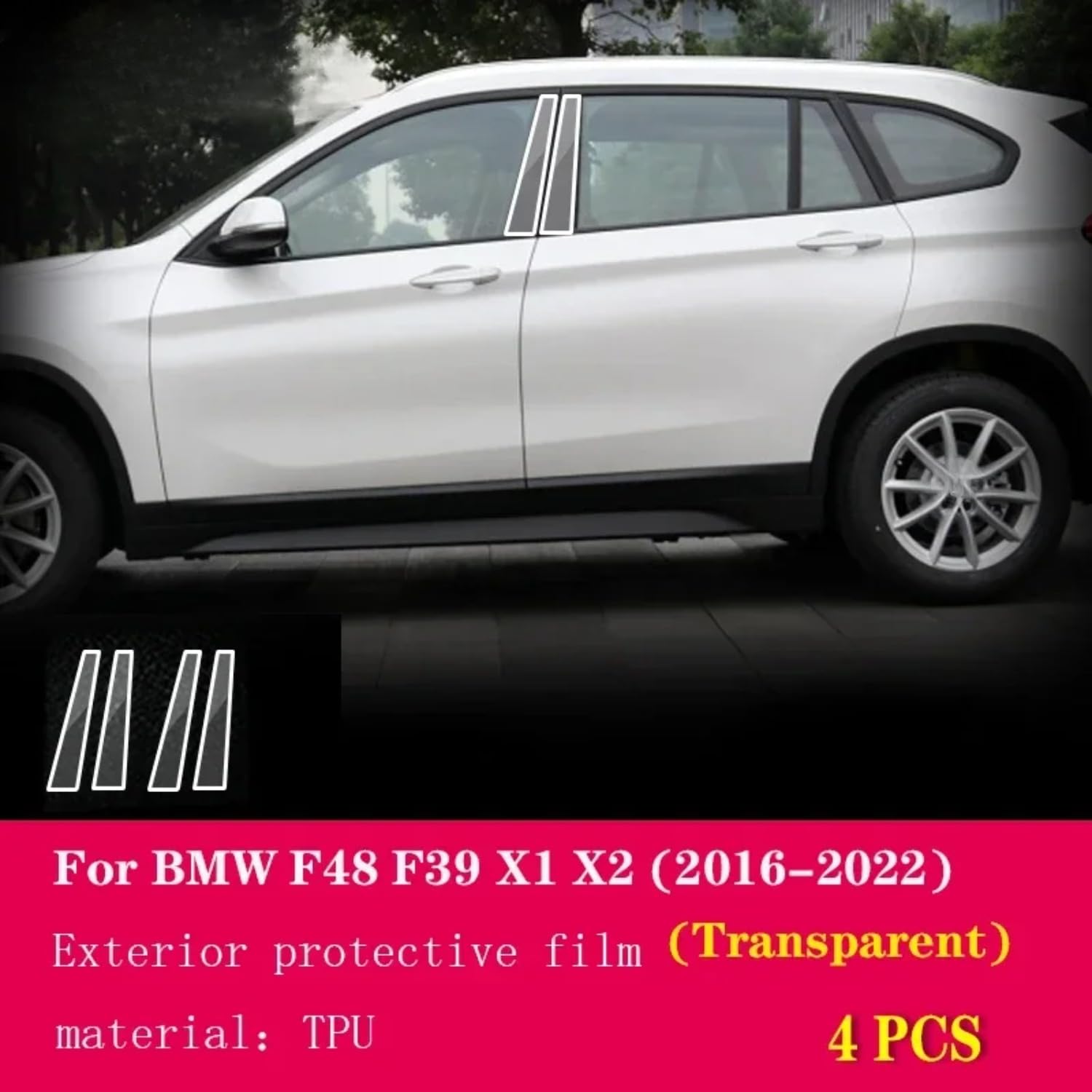 Pellicola protettiva per carrozzeria auto, in poliuretano termoplastico, resistente ai graffi, per BMW F48, F39, X1, X2, trasparente