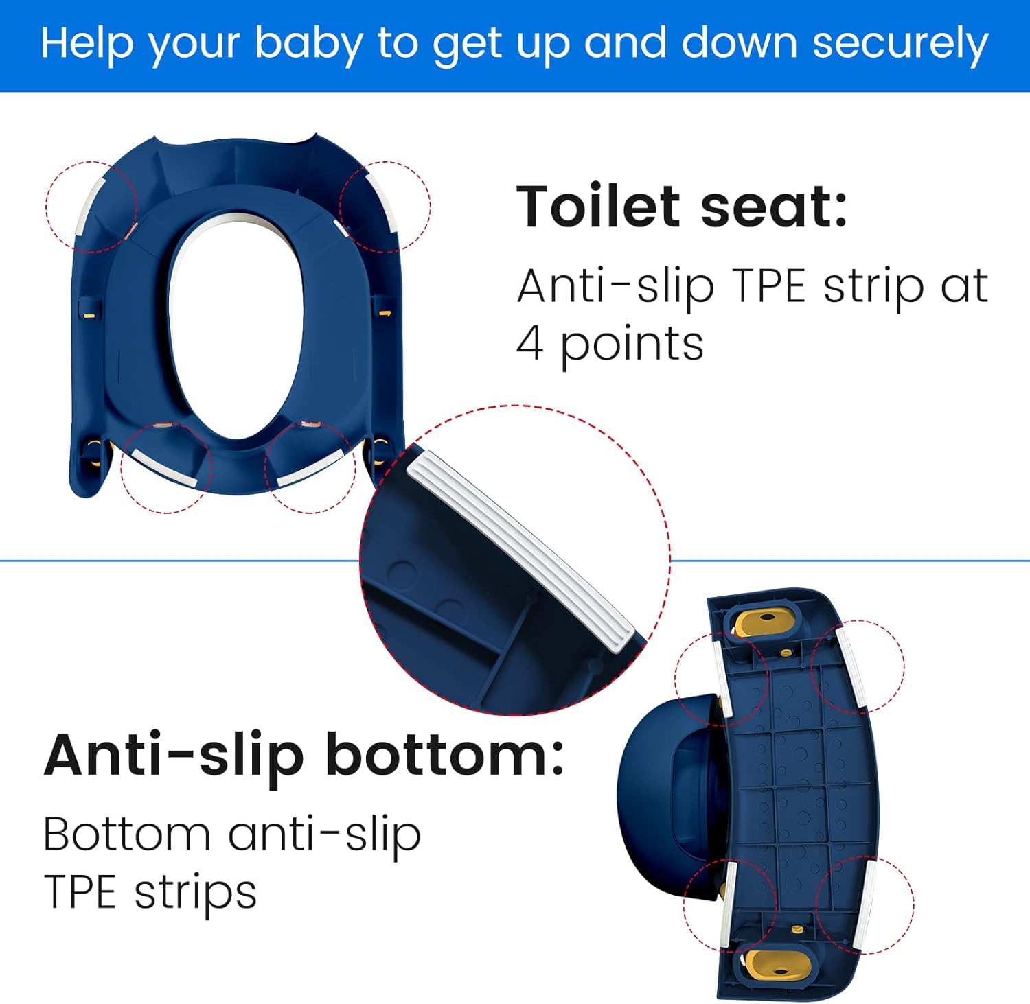 Toilette Pot WC Enfant Bebe: Siege Reducteur pour Bébé - Rehausseur Chaise Réducteur Toilettes avec Marche - Petit Enfants de Apprentissage Siège pour Fille Garcon - Pliable Propreté Adaptateur | Bleu