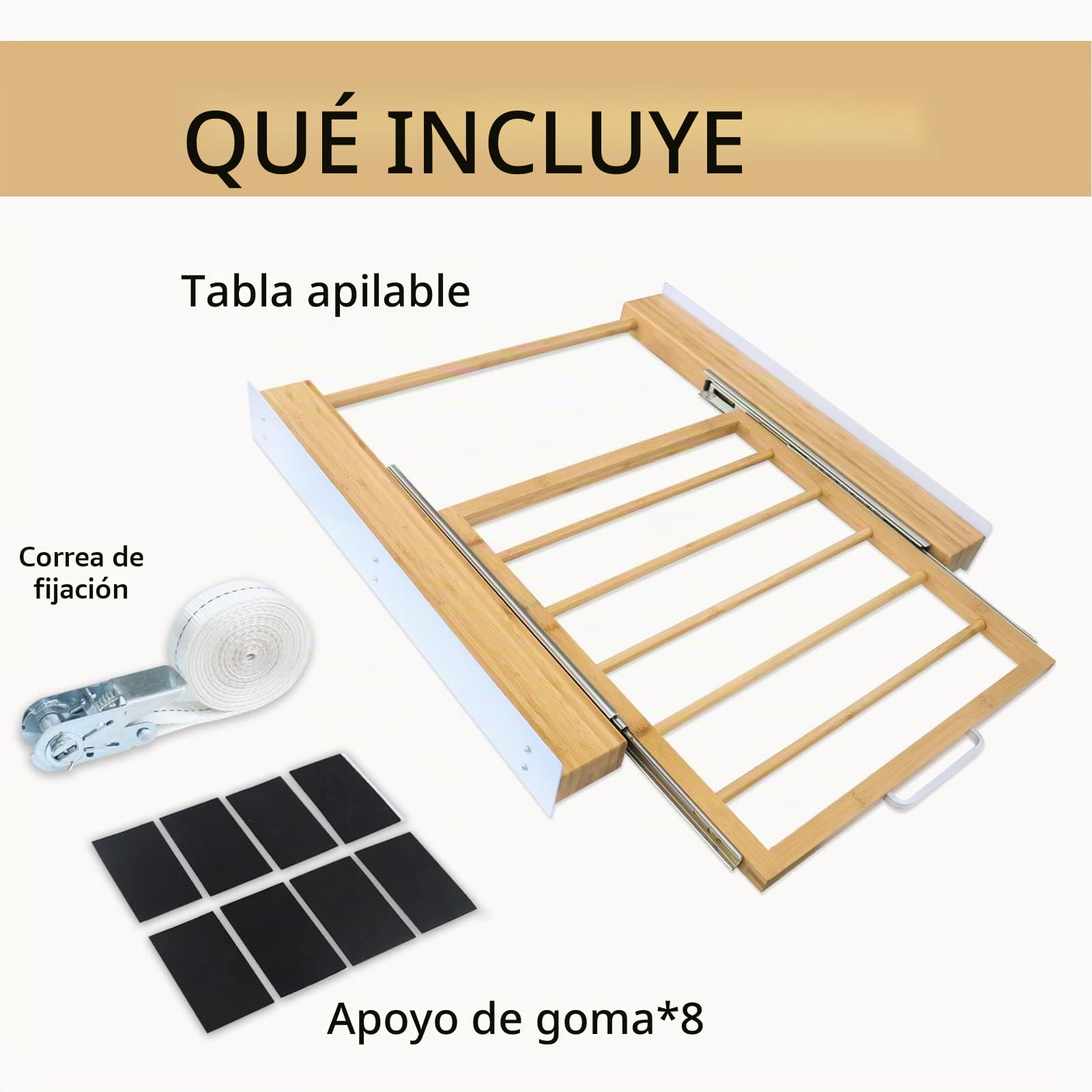 NIUXX Kit de Unión Universal para Lavadoras y Secadoras con Estante Deslizante y Cuerda de Trinquete, para Conectar Lavadora Secadora, Marco Intermedio Universal para Lavadora y Secadora, 47-60 cm