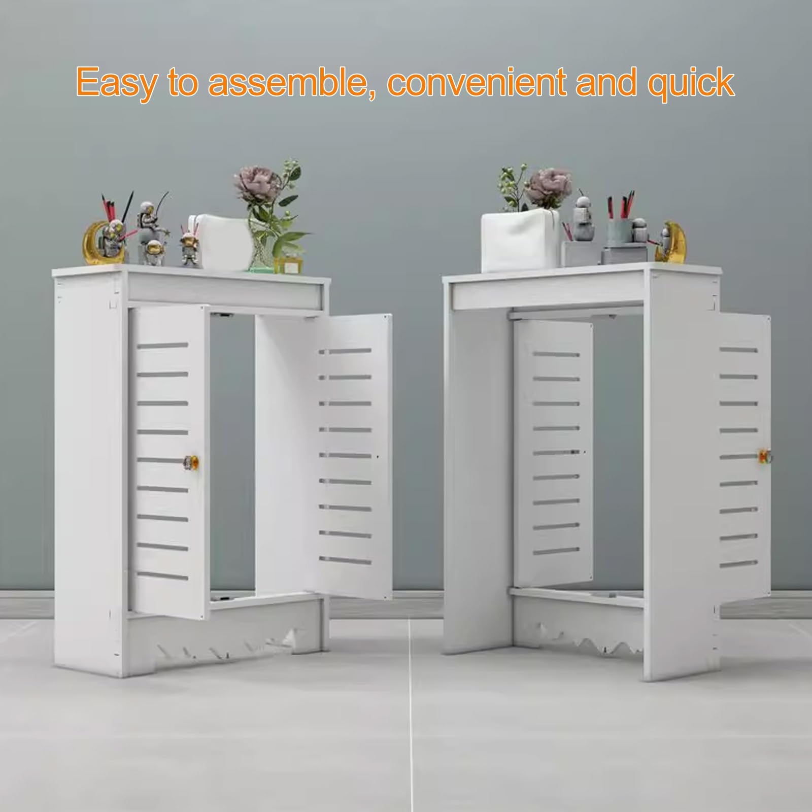 Radiatorafdekking, Moderne, Wit Gelakte Kast Van Vezelplaat Met Gemiddelde Dichtheid, Moderne Verwarming Home Meubels Kabinet Plank, Verwarming Radiatordeksel(70 * 80 * 25cm/27.6 * 31.5 * 9.8in