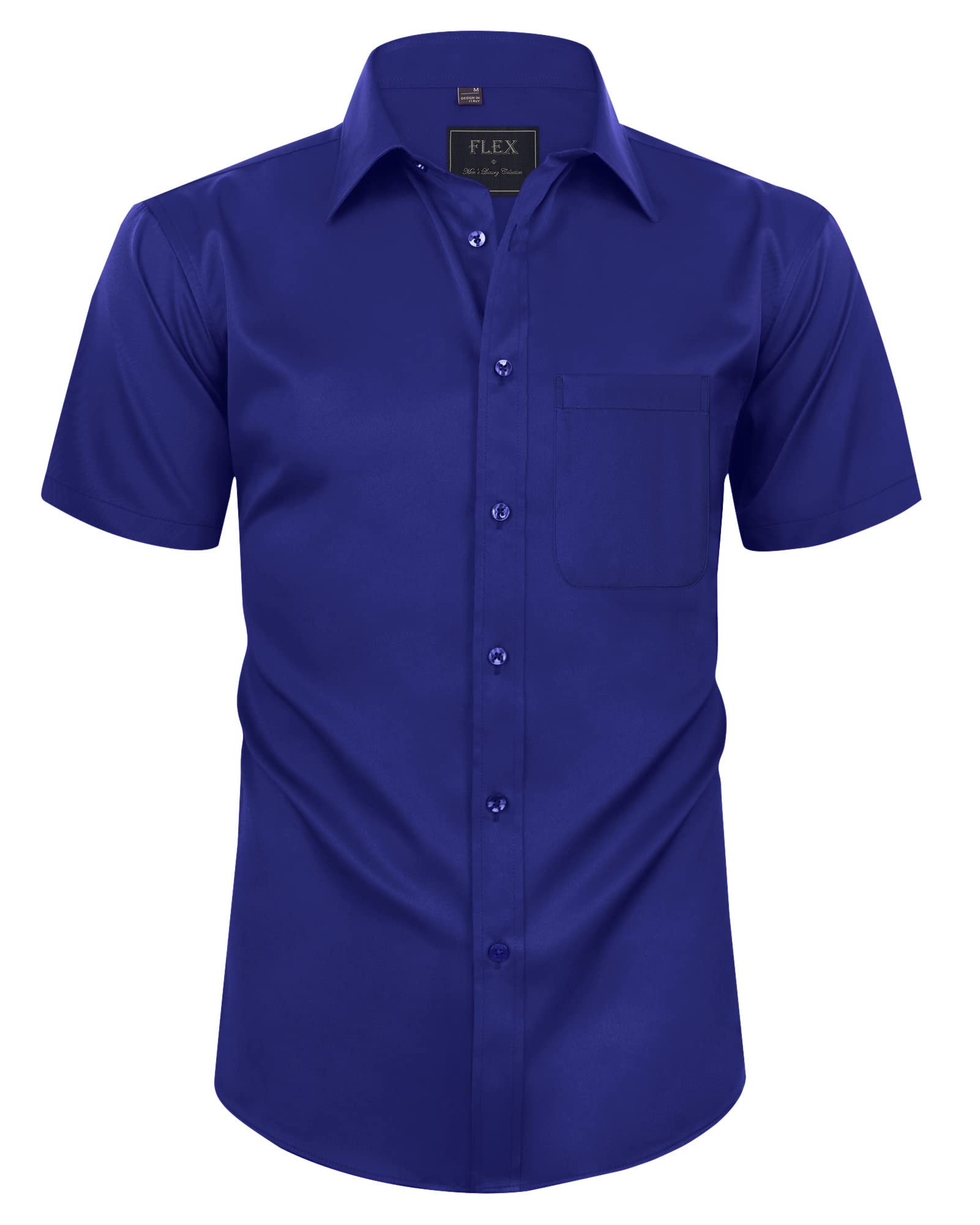 siliteelon Herren Kurzarm Hemden Casual Regular Fit Bügelfrei Business Hemd Faltenfrei Formales Hemd mit Tasche