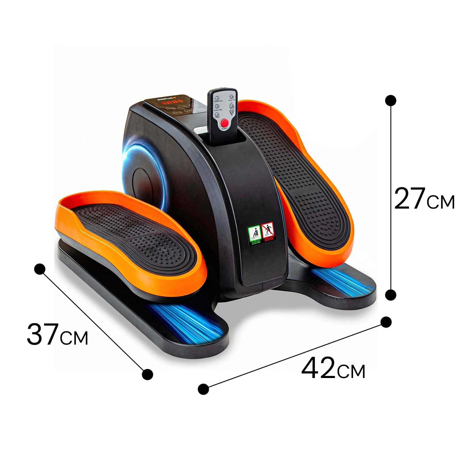BONPLUS Mini Elliptique Électrique bidirectionnel, Exercice de Jambes, Télécommande, 3 programmes automatiques, Ellipse Trainer, Elliptique de Bureau pour Maison