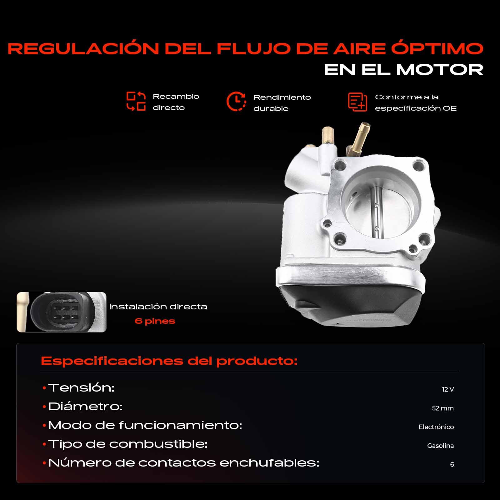 Frankberg Válvula de mariposa Cuerpo de mariposa para Cad.d.y III MPV Furgoneta Golf Plus 5M1,521 Golf V 1K1 1K5 Golf VI 5K1 AJ5 J-e-t-t-a III 1K2 P-a-s-s-a-t 3C2 3C5 T-o-u-r-a-n 1T1,1T2 31185842