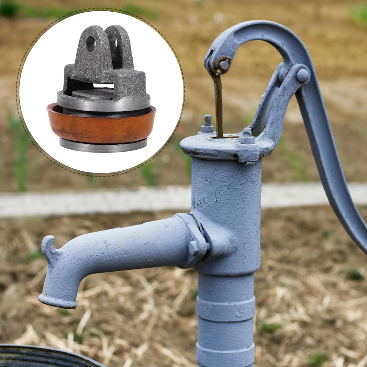 SGQTGIMU Ersatzkolben für Schwengelpumpen Typ 75 Schwengelpumpe Kolben Handschwengelpumpe mit 1 Zusätzlichem Dichtungsring für Gartenpumpe Handpumpe Wasserpumpe, Ersatzteil aus Gusseisen Baumarkt