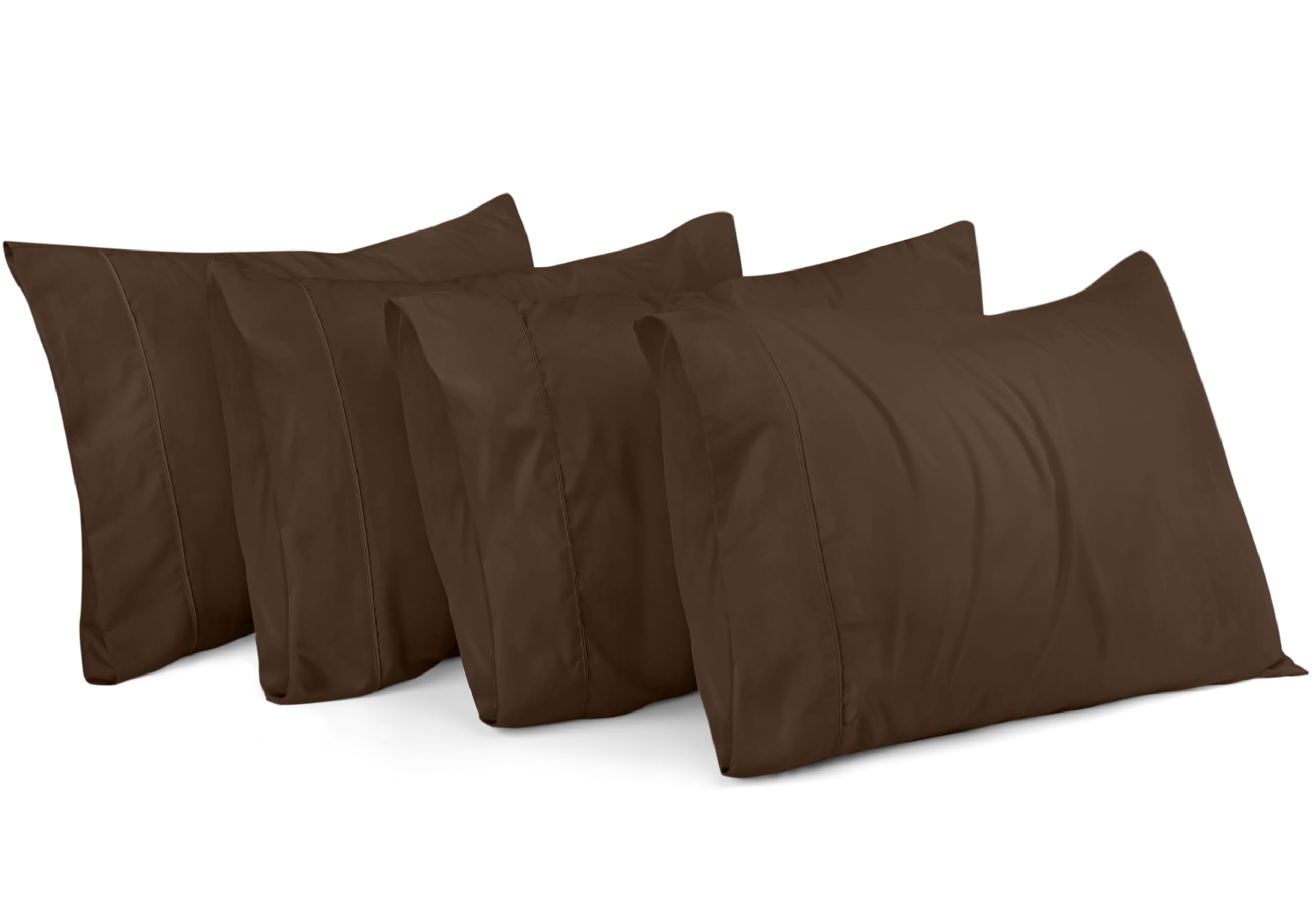 Utopia Bedding Queen Pillow Cases - Pack of 4 - Envelope Closure - Soft Brushed Microfiber Fabric - Shrinkage and Fade Resistant Pillow Covers Queen Size 20 X 30 Inches (Brown)