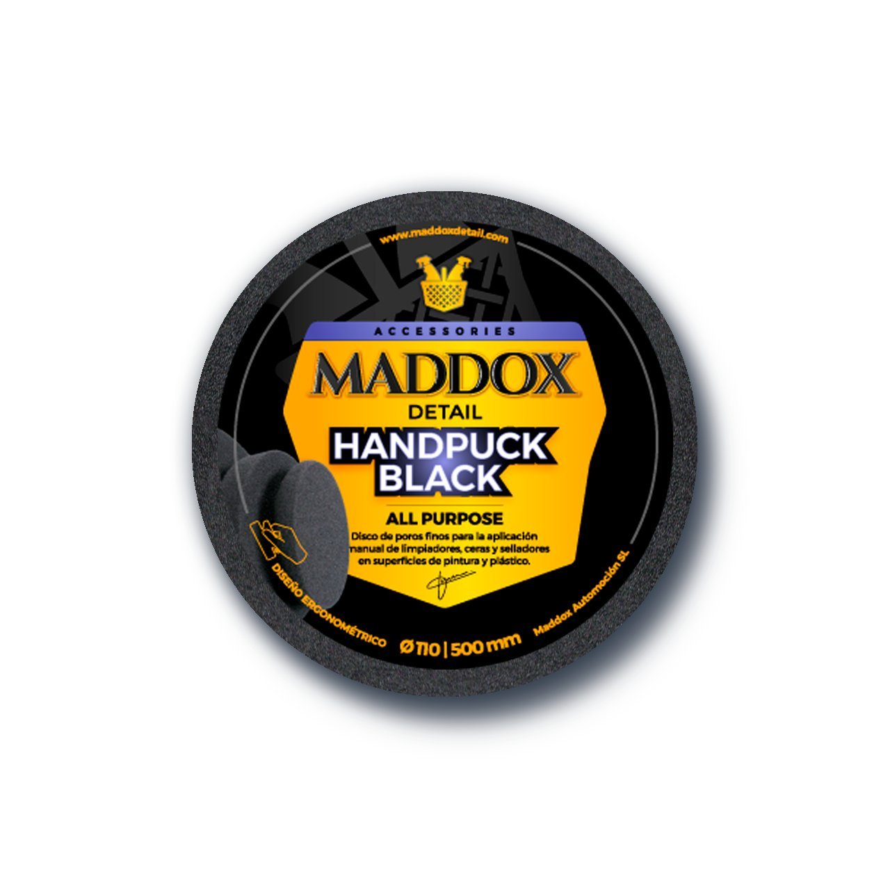 Maddox Detail 30401 Leather Care Klimpiador Y Acondicionador De Cuero Y Piel + 70302 Esponja, Disco Fino Con Poca Porosidad Para Limpiadores, Ceras O Selladores En Superficies De Pintura Y Plástico