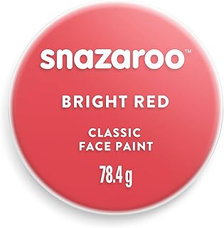 Snazaroo - Pintura facial y corporal, 75 ml, color rojo brillante, profesional a base de agua, pastilla de aquacolor individual para adultos, niños y efectos especiales